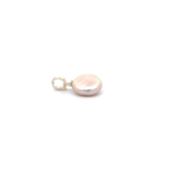 925 Sterling Silver Charm Freshwater Pearl Pendant Charm - Picture 5 of 12